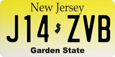 NJ license plate J14ZVB