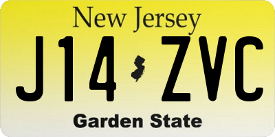 NJ license plate J14ZVC