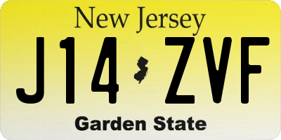 NJ license plate J14ZVF
