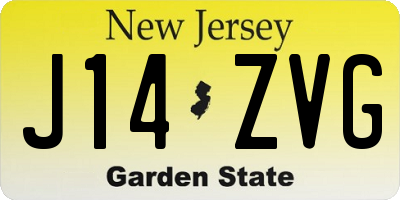 NJ license plate J14ZVG