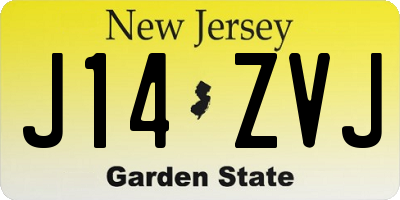 NJ license plate J14ZVJ