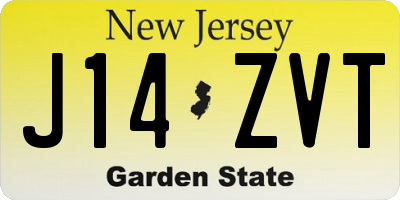 NJ license plate J14ZVT
