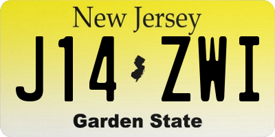 NJ license plate J14ZWI