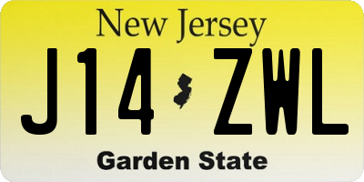 NJ license plate J14ZWL