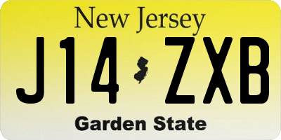 NJ license plate J14ZXB