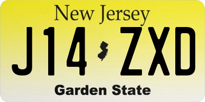 NJ license plate J14ZXD