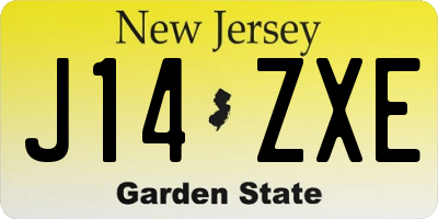 NJ license plate J14ZXE