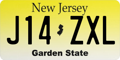 NJ license plate J14ZXL
