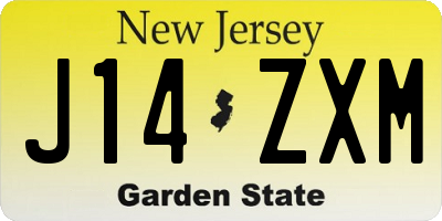 NJ license plate J14ZXM
