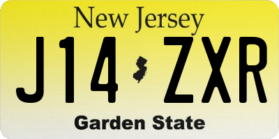 NJ license plate J14ZXR