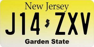 NJ license plate J14ZXV