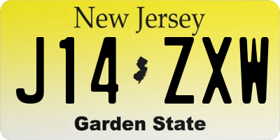 NJ license plate J14ZXW