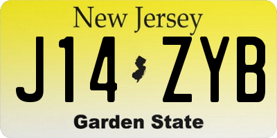 NJ license plate J14ZYB