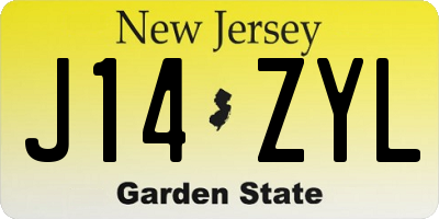 NJ license plate J14ZYL