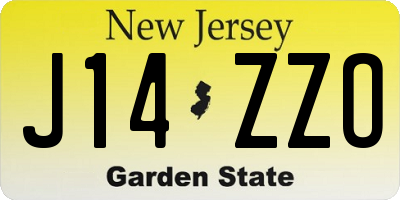 NJ license plate J14ZZO