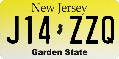 NJ license plate J14ZZQ