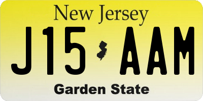 NJ license plate J15AAM