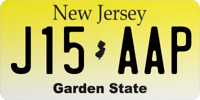 NJ license plate J15AAP