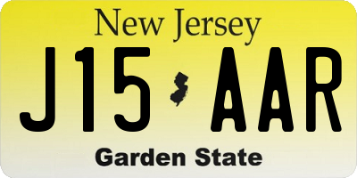 NJ license plate J15AAR