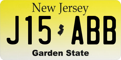 NJ license plate J15ABB