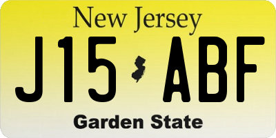 NJ license plate J15ABF