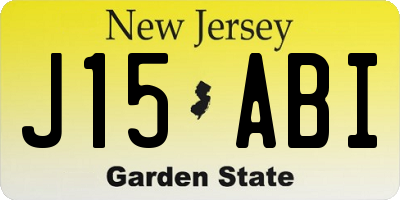 NJ license plate J15ABI