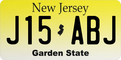 NJ license plate J15ABJ