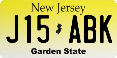 NJ license plate J15ABK