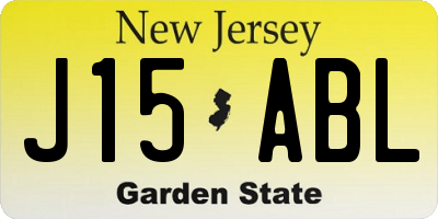 NJ license plate J15ABL