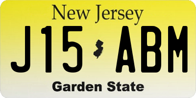 NJ license plate J15ABM