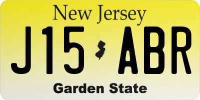 NJ license plate J15ABR