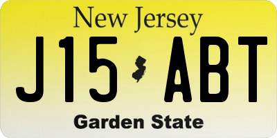 NJ license plate J15ABT