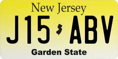 NJ license plate J15ABV