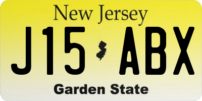 NJ license plate J15ABX