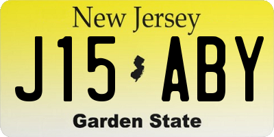 NJ license plate J15ABY