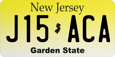 NJ license plate J15ACA