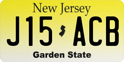 NJ license plate J15ACB