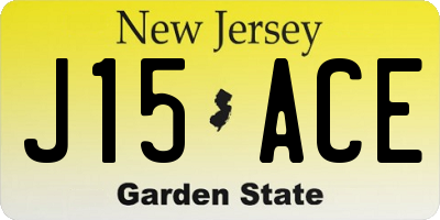 NJ license plate J15ACE