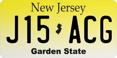 NJ license plate J15ACG
