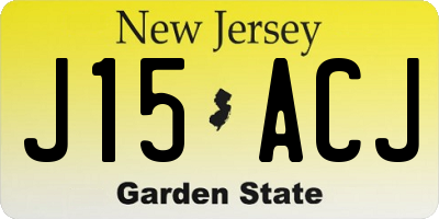 NJ license plate J15ACJ