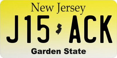 NJ license plate J15ACK