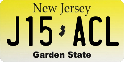 NJ license plate J15ACL
