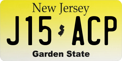 NJ license plate J15ACP