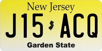 NJ license plate J15ACQ