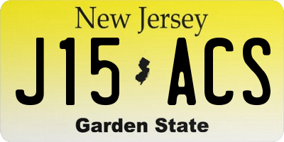 NJ license plate J15ACS