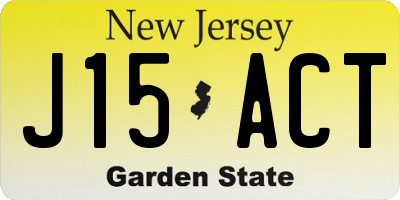 NJ license plate J15ACT