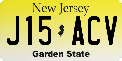 NJ license plate J15ACV