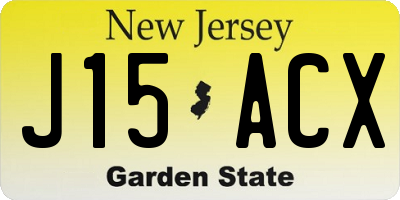 NJ license plate J15ACX
