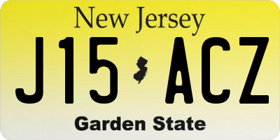 NJ license plate J15ACZ