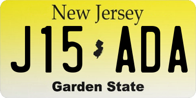 NJ license plate J15ADA